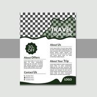 Flyer design template for travel vector