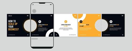 Set Of Carousel Post Template, Editable Carousel Post, social media carousel post for business. vector