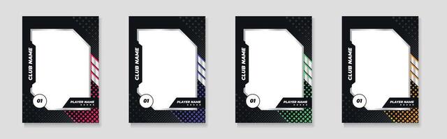 trading card template design for sports, picture frame for player performance, photo frame or border collection for hockey, basketball and football player, sports flyer design vector
