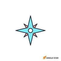 Compass icon illustration. Compass symbol isolated on white background. vector