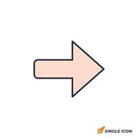 Right Arrow icon illustration. Right Arrow symbol isolated on white background. vector