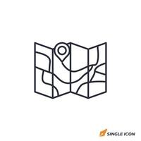Map icon illustration. Map symbol isolated on white background. vector