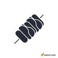 Kebab icon illustration. Kebab symbol isolated on white background vector