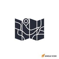 Map icon illustration. Map symbol isolated on white background. vector