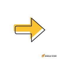 Right Arrow icon illustration. Right Arrow symbol isolated on white background. vector