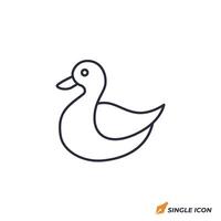 duck icon illustration. duck symbol isolated on white background vector
