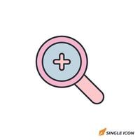 Zoom In icon illustration. Zoom In symbol isolated on white background. vector