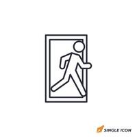 Exit icon illustration. Exit symbol isolated on white background vector