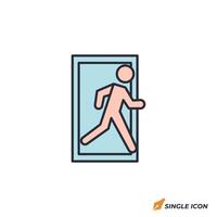 Exit icon illustration. Exit symbol isolated on white background vector
