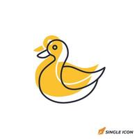 duck icon illustration. duck symbol isolated on white background vector