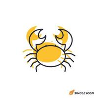 Crab icon illustration. Crab symbol isolated on white background vector