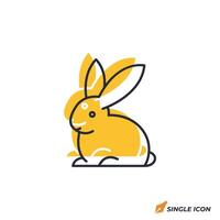 rabbit icon illustration. rabbit symbol isolated on white background vector