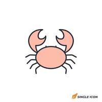 Crab icon illustration. Crab symbol isolated on white background vector