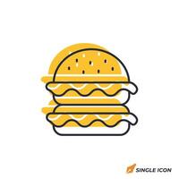 Burger icon illustration. Burger symbol isolated on white background vector
