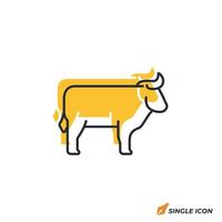 beef icon illustration. beef symbol isolated on white background vector
