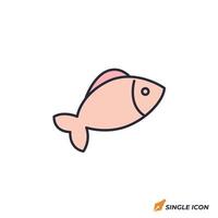 Salmon icon illustration. Salmon symbol isolated on white background vector