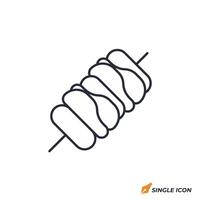 Kebab icon illustration. Kebab symbol isolated on white background vector