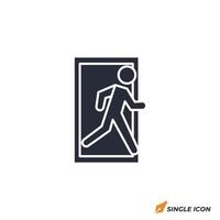 Exit icon illustration. Exit symbol isolated on white background vector