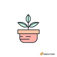 Plant Pot icon illustration. Plant Pot symbol isolated on white background vector