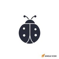 Ladybug icon illustration. Ladybug symbol isolated on white background vector