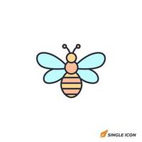 Bee icon illustration. Bee symbol isolated on white background vector