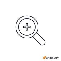 Zoom In icon illustration. Zoom In symbol isolated on white background. vector
