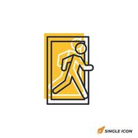 Exit icon illustration. Exit symbol isolated on white background vector