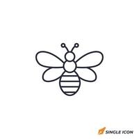Bee icon illustration. Bee symbol isolated on white background vector