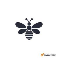 Bee icon illustration. Bee symbol isolated on white background vector