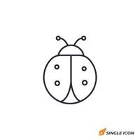 Ladybug icon illustration. Ladybug symbol isolated on white background vector