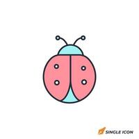 Ladybug icon illustration. Ladybug symbol isolated on white background vector