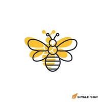 Bee icon illustration. Bee symbol isolated on white background vector