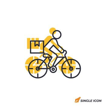 bicicleta mensajero icono ilustración. bicicleta mensajero símbolo aislado en blanco antecedentes. vector