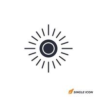 Sun icon illustration. Sun symbol isolated on white background. vector