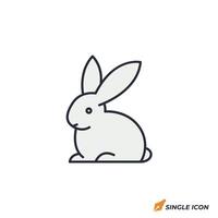 rabbit icon illustration. rabbit symbol isolated on white background vector