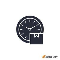 package clock icon illustration. package clock symbol isolated on white background. vector
