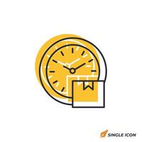 package clock icon illustration. package clock symbol isolated on white background. vector