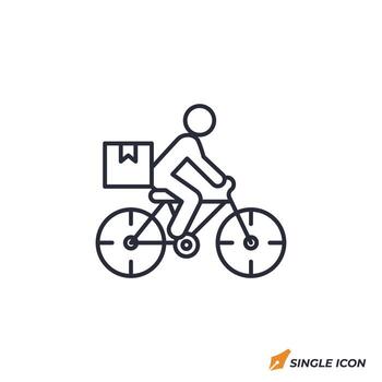 bicicleta mensajero icono ilustración. bicicleta mensajero símbolo aislado en blanco antecedentes. vector