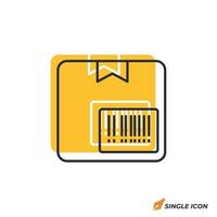 Barcode on Package icon illustration. Barcode on Package symbol isolated on white background vector