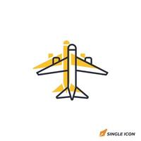 Airplane icon illustration. Airplane symbol isolated on white background. vector