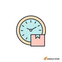 package clock icon illustration. package clock symbol isolated on white background. vector