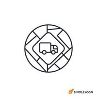 delivery route icon illustration. delivery route symbol isolated on white background. vector