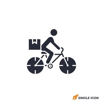 bicicleta mensajero icono ilustración. bicicleta mensajero símbolo aislado en blanco antecedentes. vector