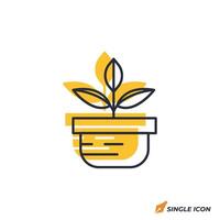 Plant Pot icon illustration. Plant Pot symbol isolated on white background vector
