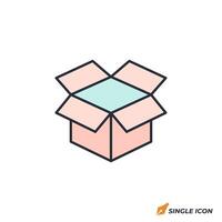 Open Package icon illustration. Open Package symbol isolated on white background vector
