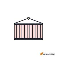 Shipping Container icon illustration. Shipping Container symbol isolated on white background vector