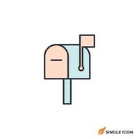 Mailbox icon illustration. Mailbox symbol isolated on white background vector
