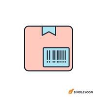 Barcode on Package icon illustration. Barcode on Package symbol isolated on white background vector