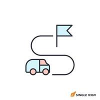 Delivery Route icon illustration. Delivery Route symbol isolated on white background vector