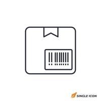 Barcode on Package icon illustration. Barcode on Package symbol isolated on white background vector